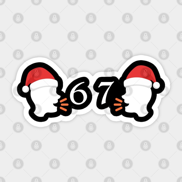 Santa Hat 67 Whisper Duo Sticker by Creatifly Graphic Tees